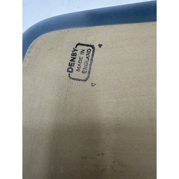 Denby Langley Stone Ware Blue Tray Platter Large Plate Hand England 13.5” VTG - Picture 8 of 8